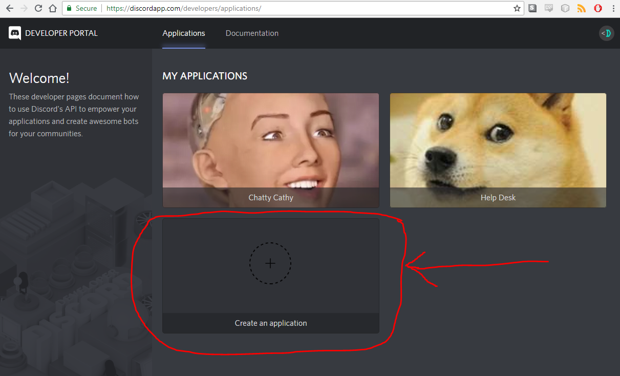 Creating the bot on the Discord Developer Portal - Building a